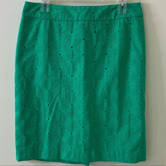 Talbots Emerald Green Eyelet A-Line Skirt NWOT - Picture 9 of 9